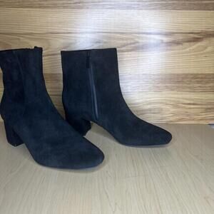 Blondo Alida Black Suede Zip-Up Waterproof Booties-S015-NWOB-9 1/2M